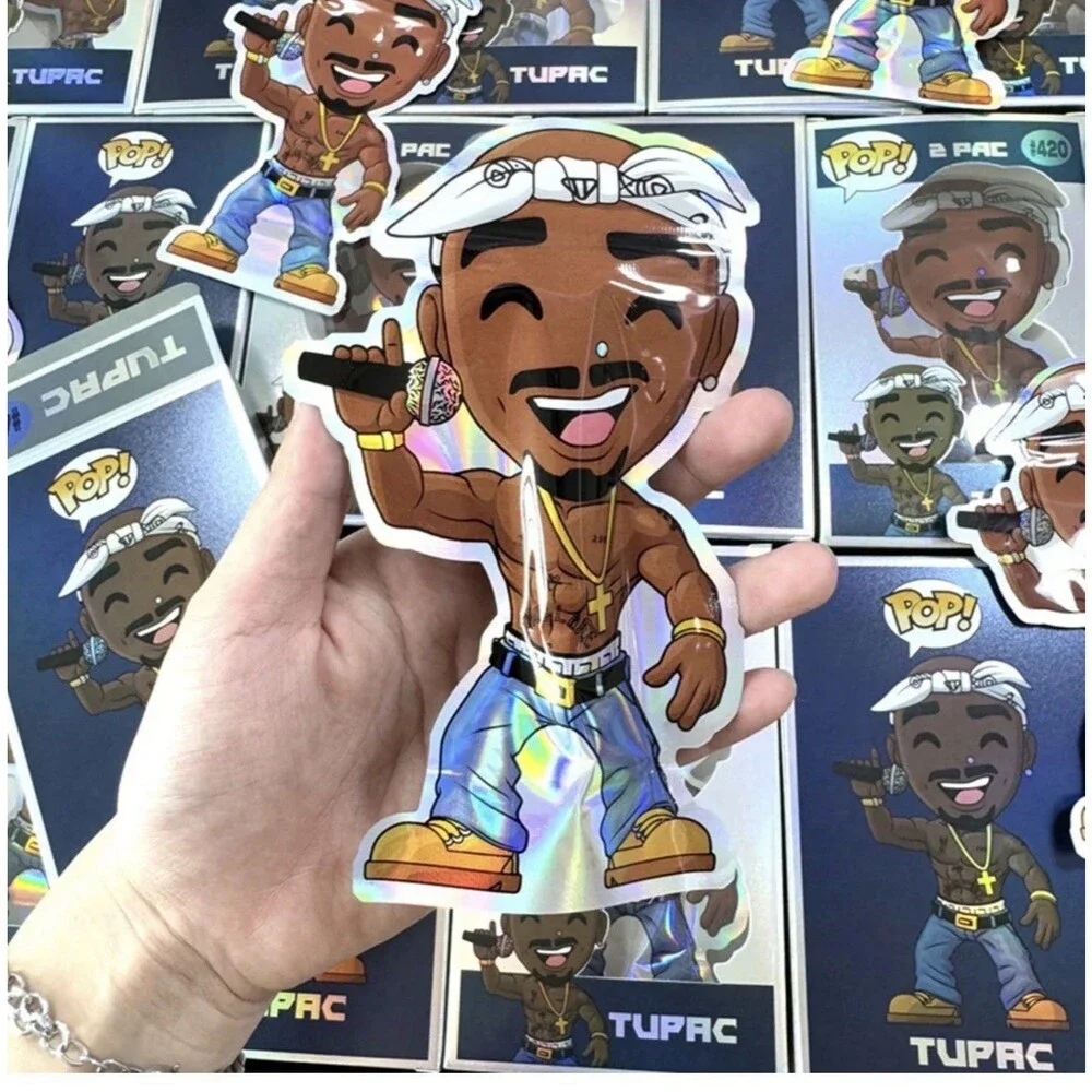 Pop 2PAC Tupac Doll Figure Collectible Custom Mylar Zipper Bags & box 50pack